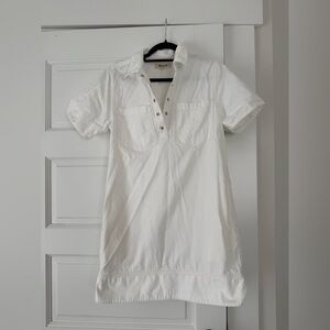 Madewell White Short-Sleeve Polo Mini Dress